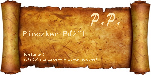 Pinczker Pál névjegykártya